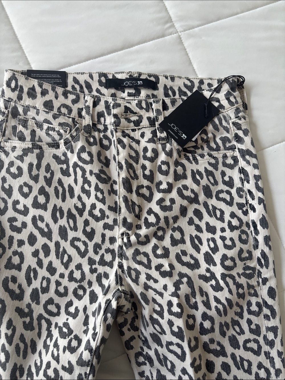 Joe's Jeans Cream and Black Leopard Skinny Jeans